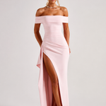 Off-Shoulder Maxikleed "Svenja" – Met Split