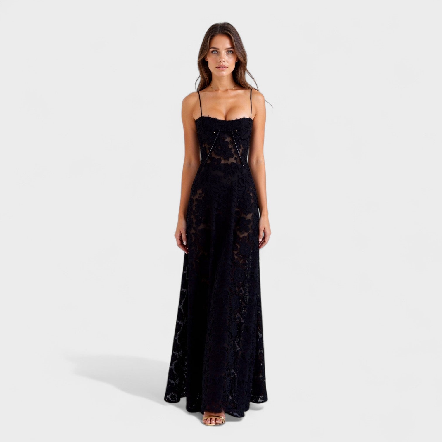 Robe longue "Verona" – Dentelle fleurie