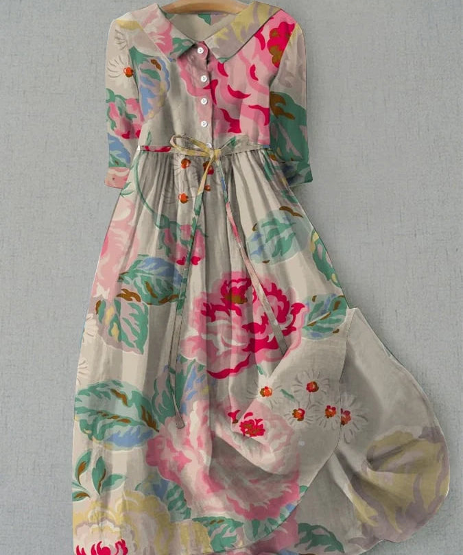 Bloemenkleed "Verena" – Katoen-Linnen