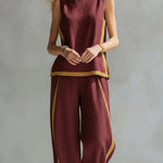 Ensemble Deux Pièces "Silke" – Gilet & Pantalon Coton-Lin