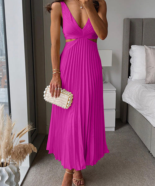 Robe Longue Plissée "Beauty" – Festive