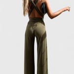 Jumpsuit "Lena" – Gekruiste Rug & Wijde Pijpen