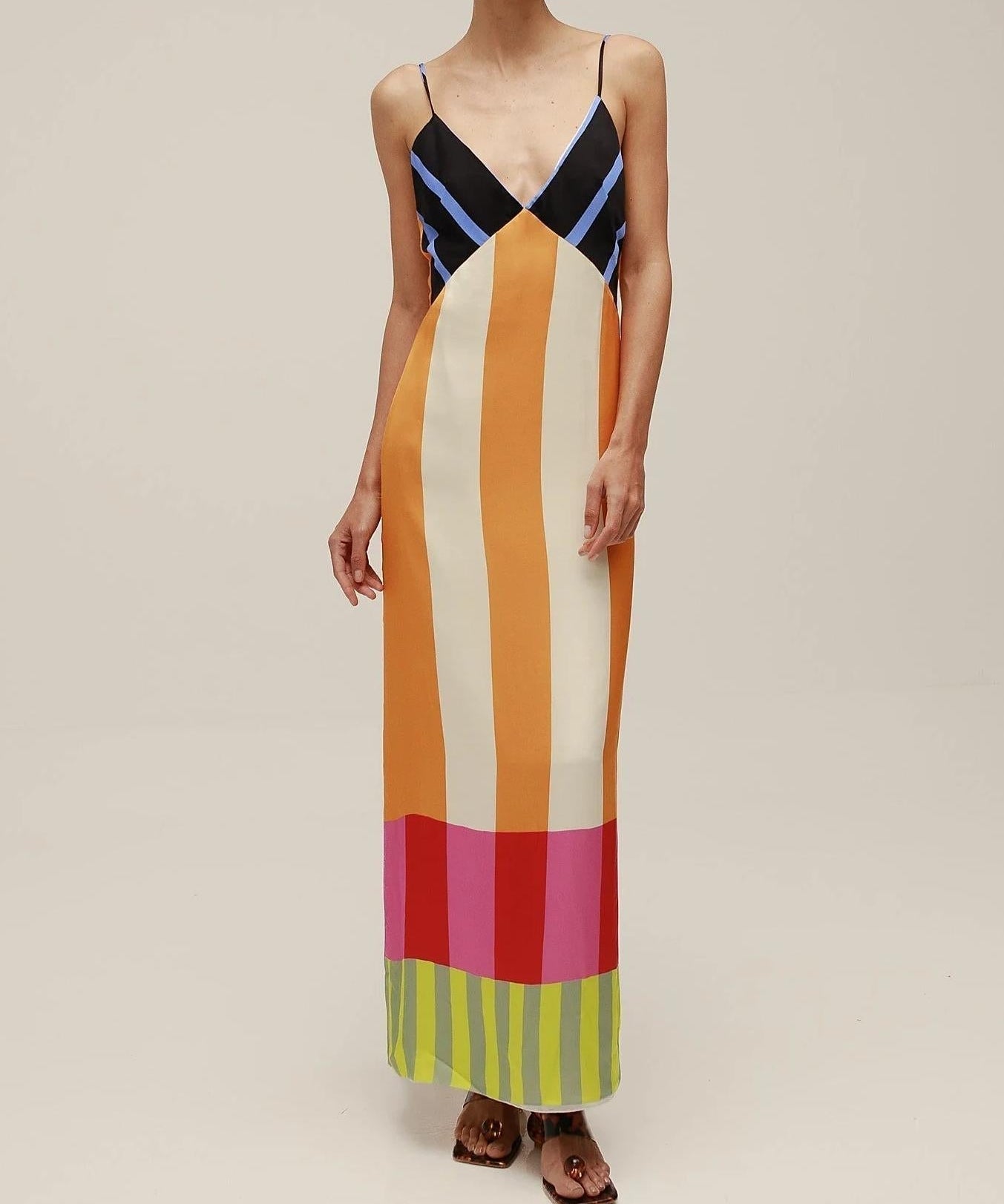 Robe Longue "Josefine" – Rayures Colorées