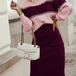 Ensemble d'automne "Magda" – Pull & jupe fendue