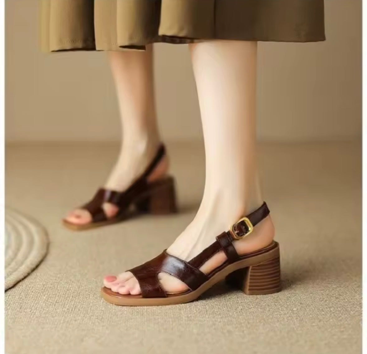 Orthopedische Sandalen "Verena" – Retro Blokhak