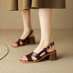 Orthopedische Sandalen "Verena" – Retro Blokhak