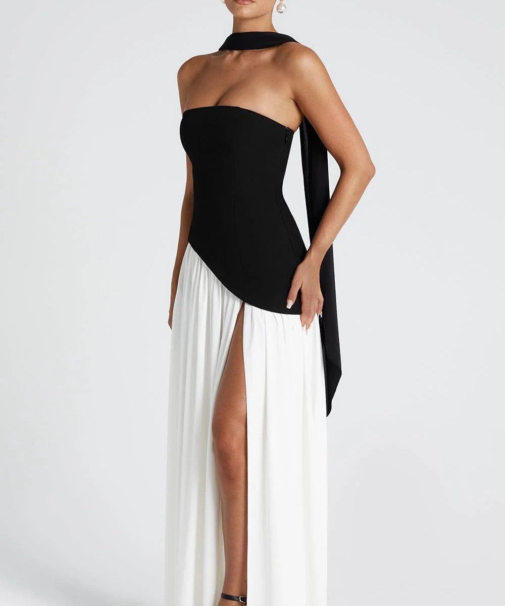 Asymmetrisch Maxikleed "Anna" – Met Sjaal