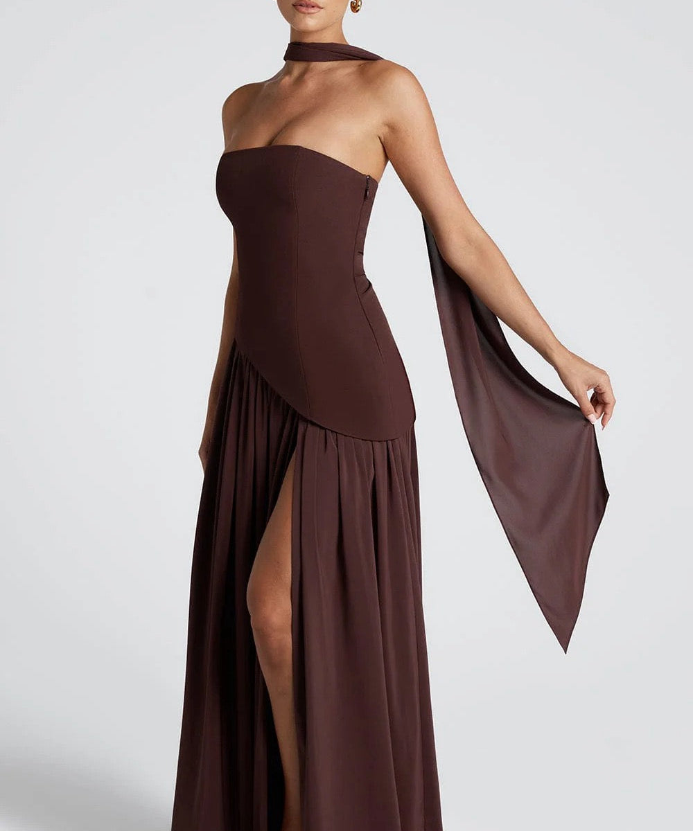 Asymmetrisch Maxikleed "Anna" – Met Sjaal