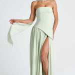 Robe longue asymétrique "Anna" – Avec écharpe