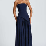 Robe longue asymétrique "Anna" – Avec écharpe