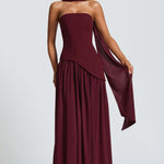 Robe longue asymétrique "Anna" – Avec écharpe
