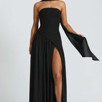 Robe longue asymétrique "Anna" – Avec écharpe
