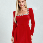 Robe en Velours "Carina" – Cristaux