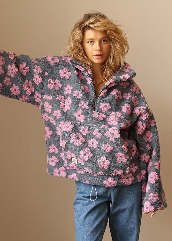 Pull Sherpa "Magdalena" – Fleurs Bohème