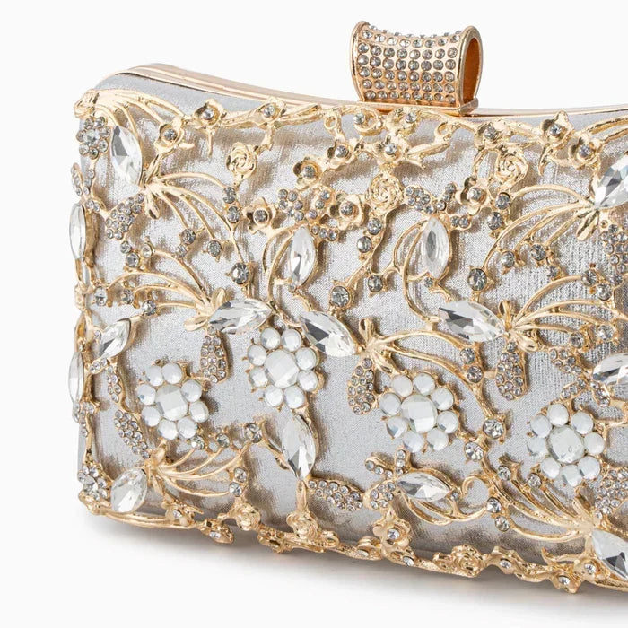 Clutch "Anneliese" – Strass met Knoopdetail