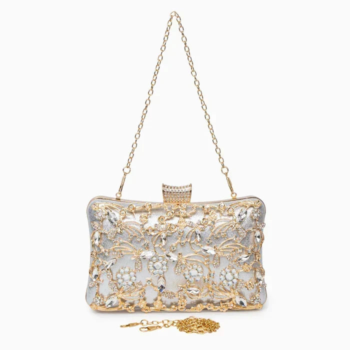 Clutch "Anneliese" – Strass met Knoopdetail