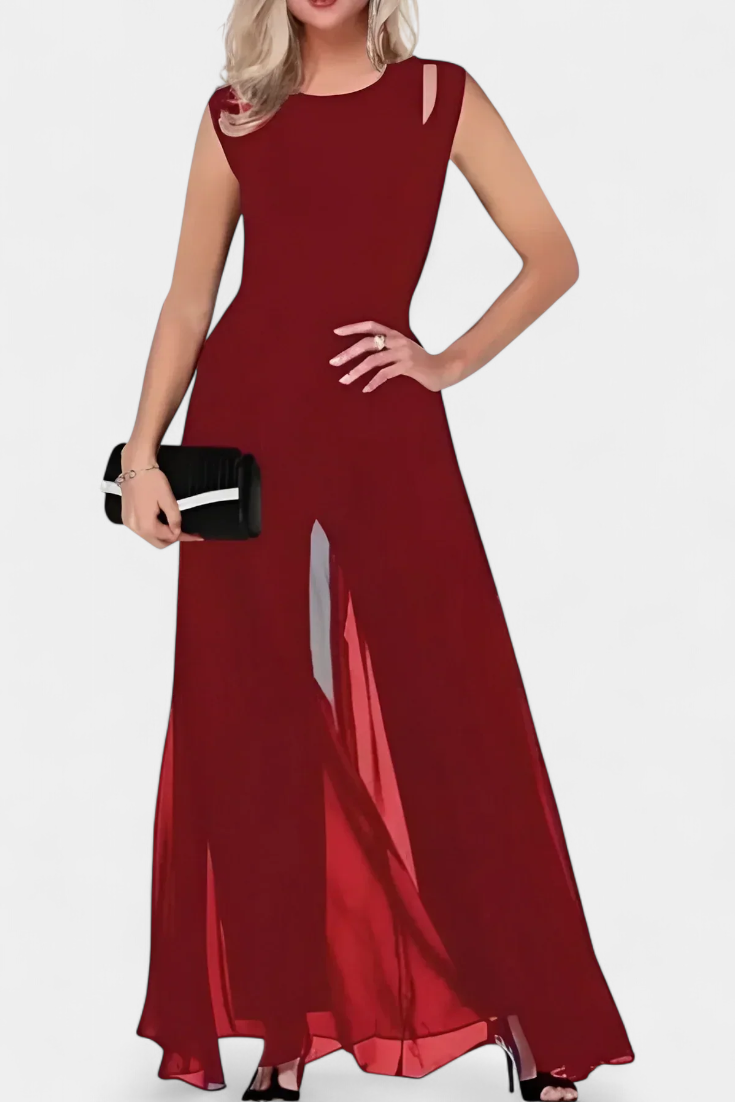 Jumpsuit "Gabriele" – Mouwloos met Chiffon