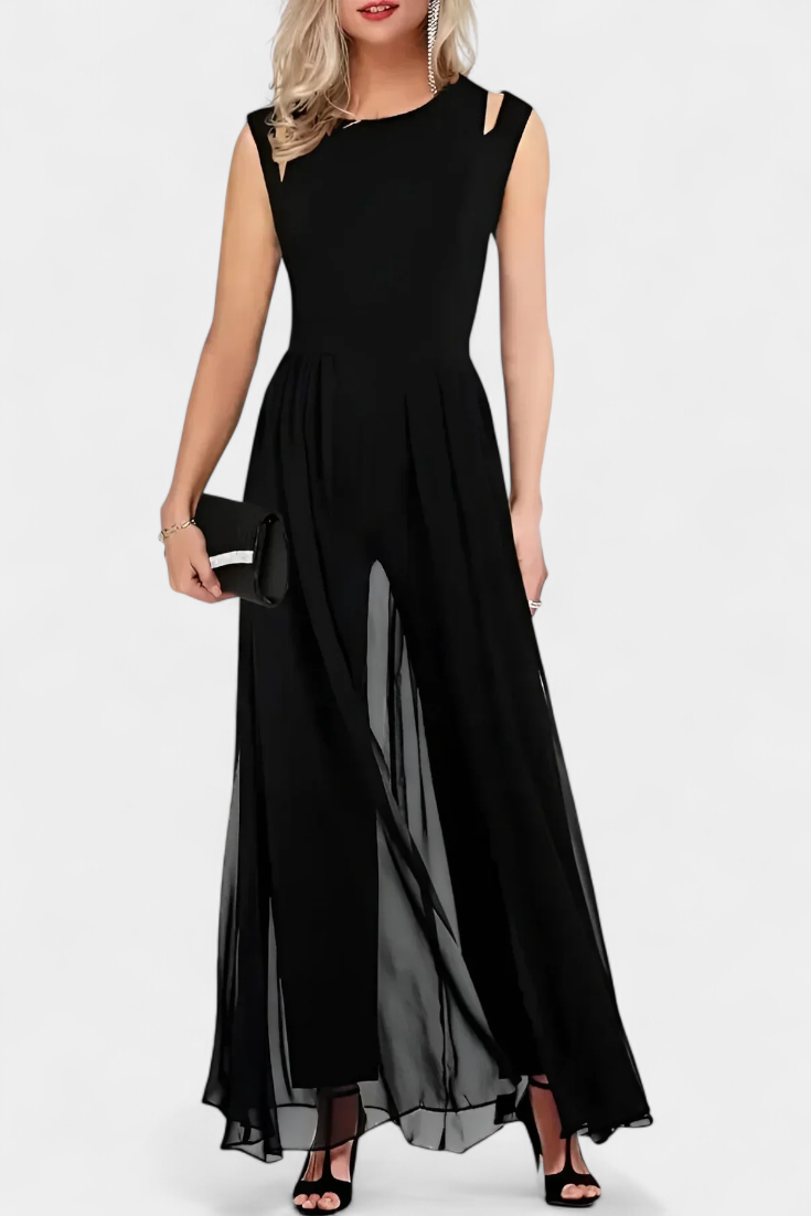Jumpsuit "Gabriele" – Mouwloos met Chiffon