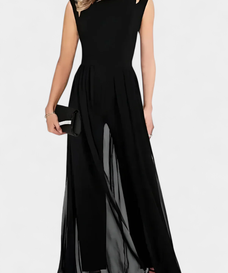 Jumpsuit "Gabriele" – Mouwloos met Chiffon