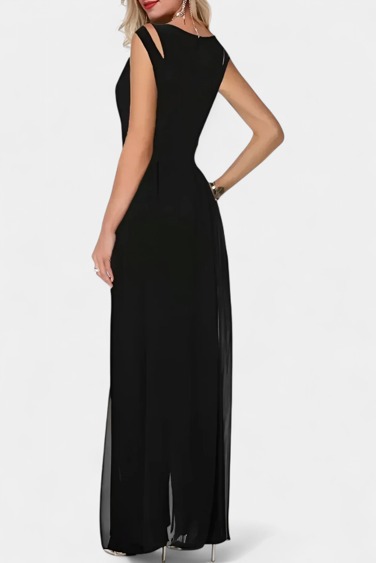 Jumpsuit "Gabriele" – Mouwloos met Chiffon