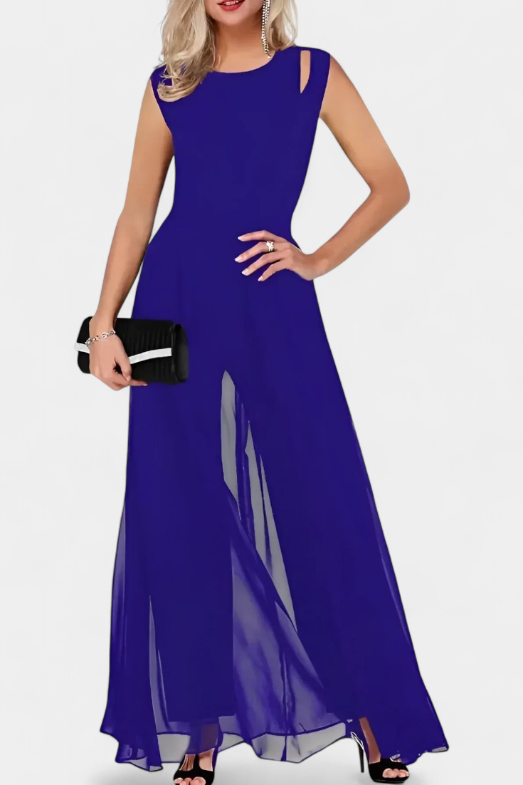 Jumpsuit "Gabriele" – Mouwloos met Chiffon