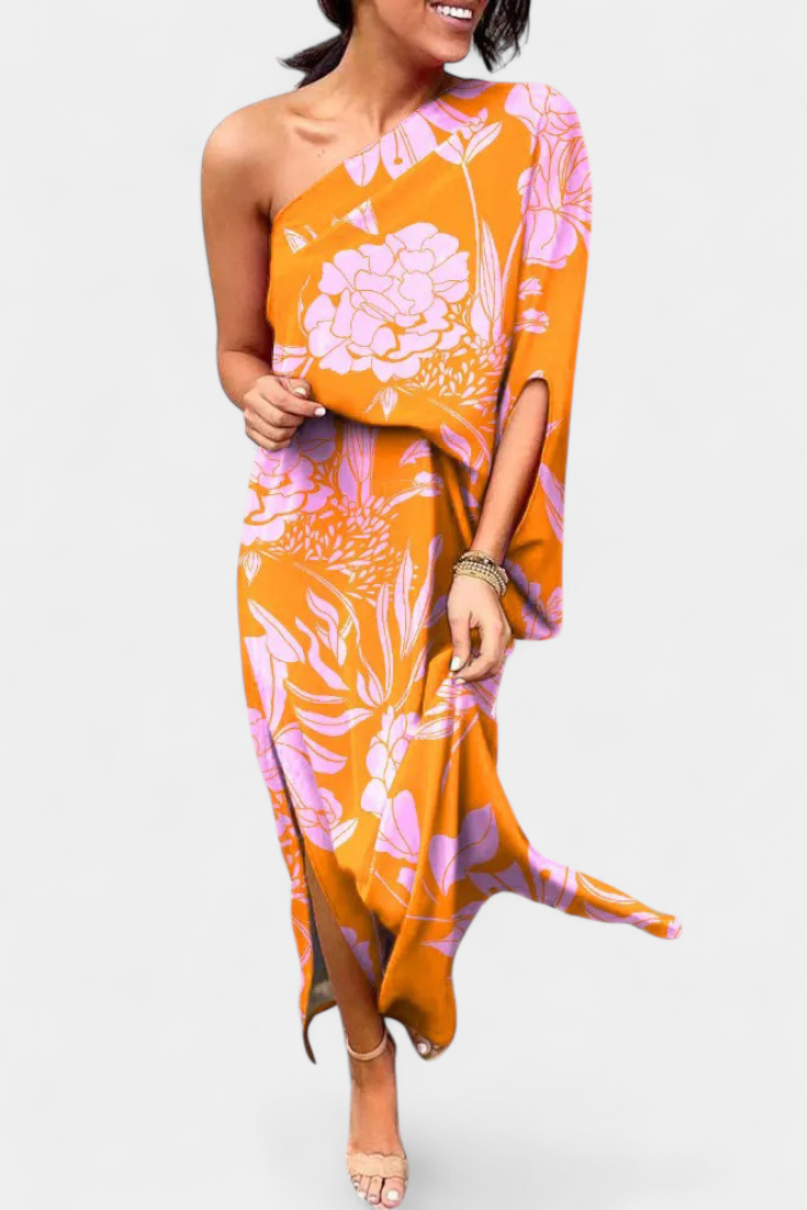 Robe Une Épaule "Heidi" – Dégradé de Couleurs