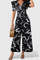 Jumpsuit "Kerstin" – Abstracte Print & Pofmouwen
