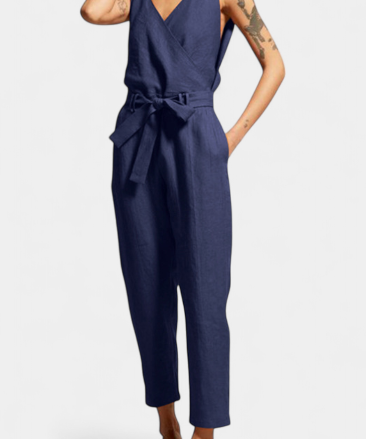 Combinaison en coton "Juliane" – Sans manches, col V