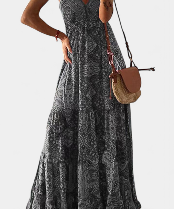 Robe Fleurie "Emmi" – Maxi à Fines Bretelles