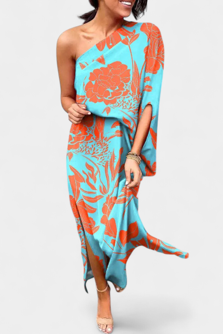 Robe Une Épaule "Heidi" – Dégradé de Couleurs