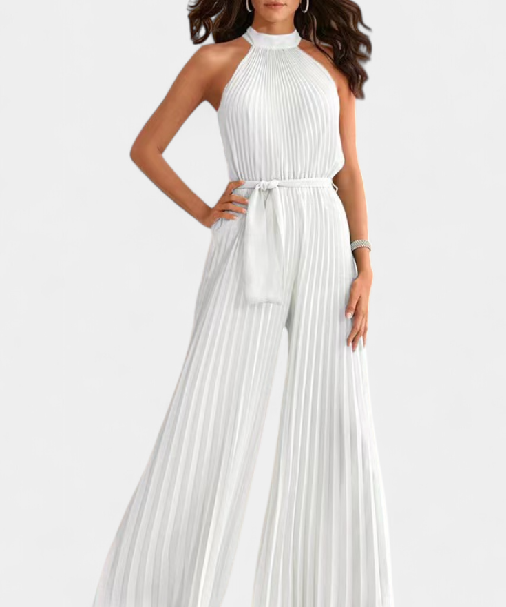 Palazzo-Jumpsuit "Annemarie" – Plissé met Halsband