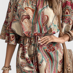 Boho Jumpsuit "Gisela" – Off-Shoulder Abrikoos