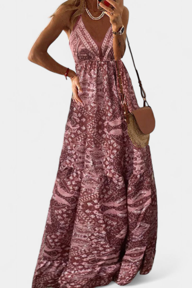 Robe Fleurie "Emmi" – Maxi à Fines Bretelles