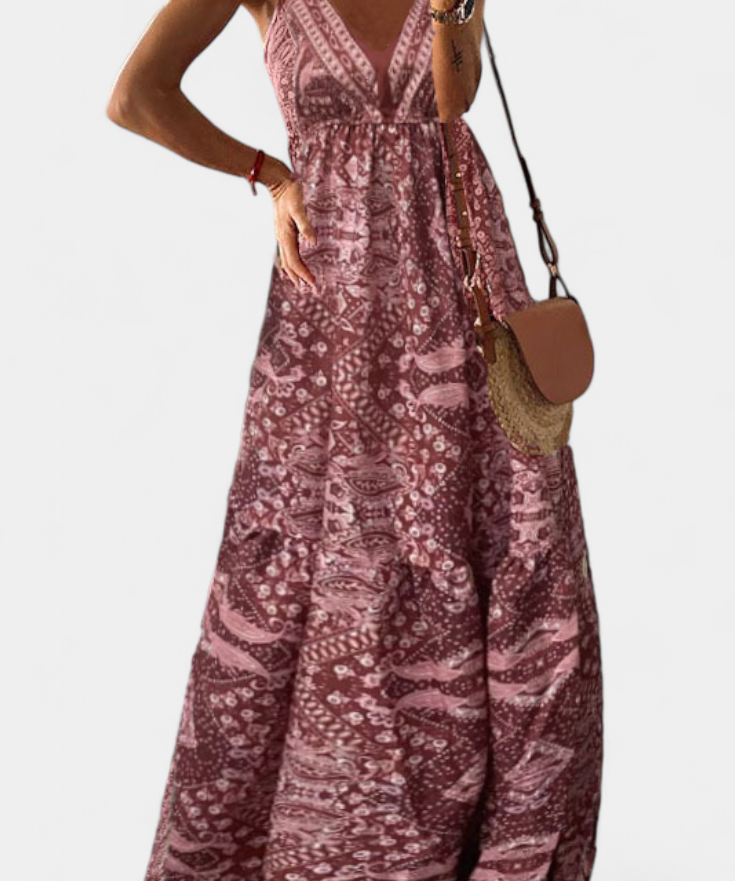Robe Fleurie "Emmi" – Maxi à Fines Bretelles