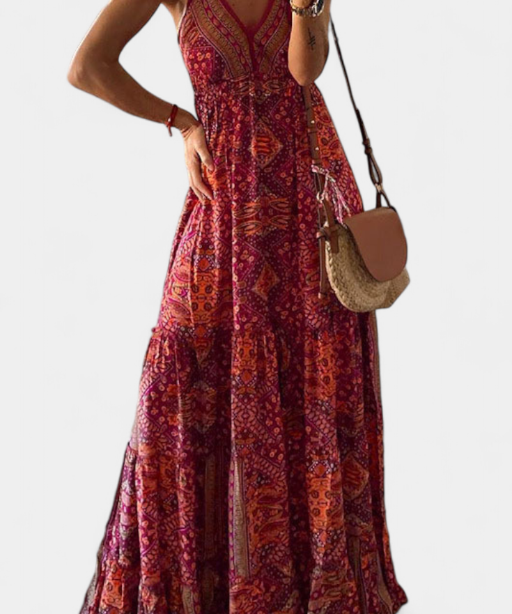Robe Fleurie "Emmi" – Maxi à Fines Bretelles