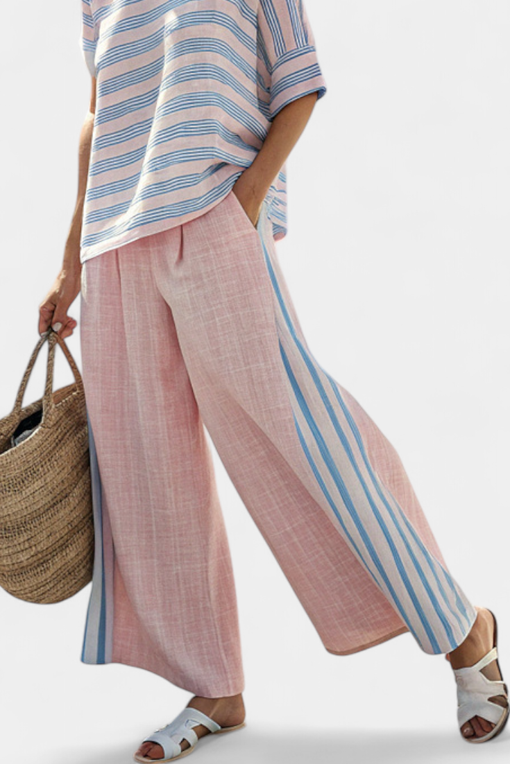 Ensemble "Bettina" – Lin de Bambou Rose