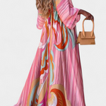 Maxikleed "Ida" – Regenboogprint met V-Hals