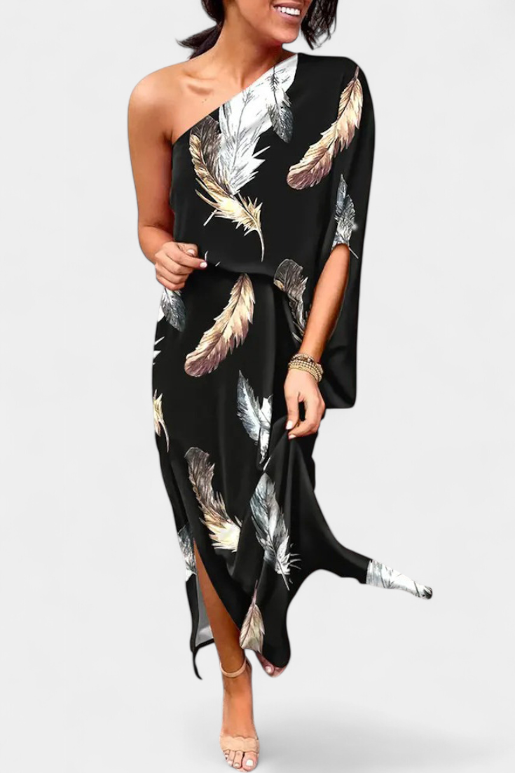 Robe Une Épaule "Heidi" – Dégradé de Couleurs