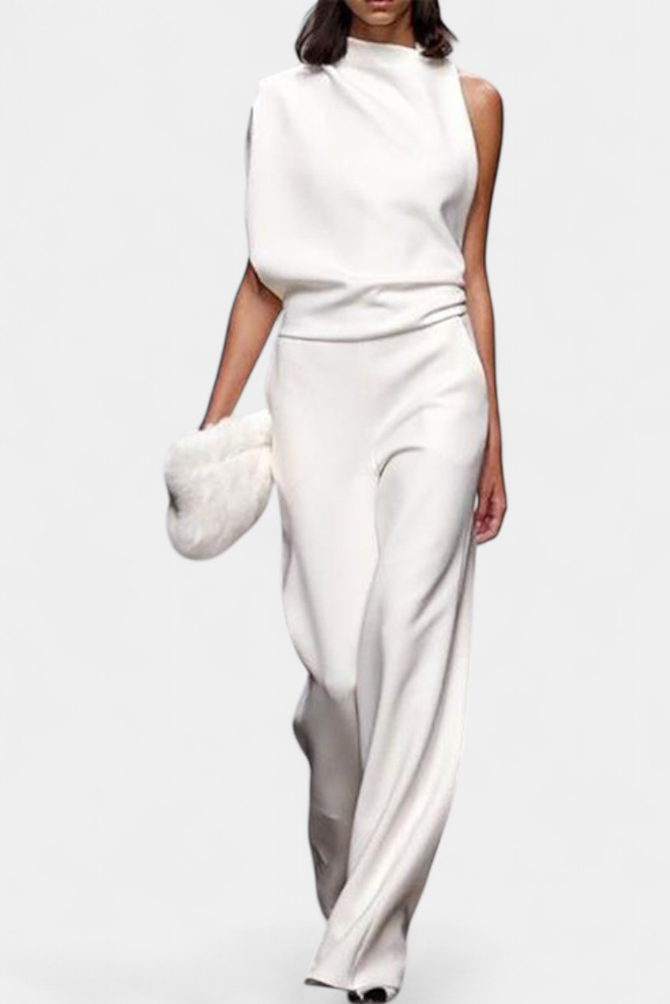 Asymmetrische Jumpsuit "Mia" – Vloeiende Pijpen