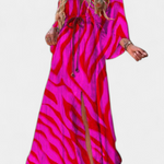 Maxikleed "Ida" – Regenboogprint met V-Hals