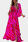 Robe Longue "Ida" – Imprimé Arc-en-ciel, Col en V