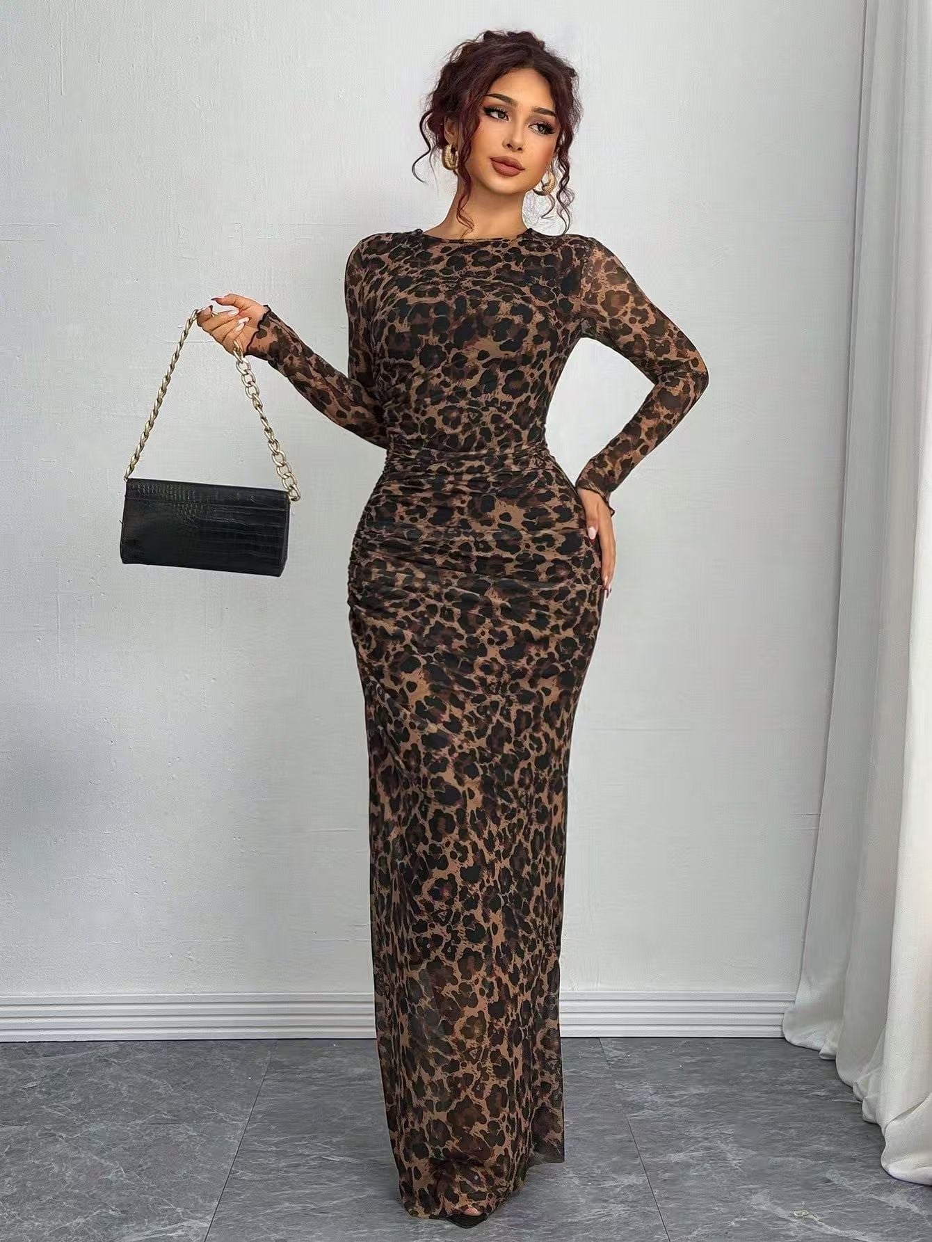 Robe Longue "Friederike" – Imprimé & Manches Longues