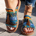 Ergonomische Sandalen "Kathrin" – Boho Kwastjes
