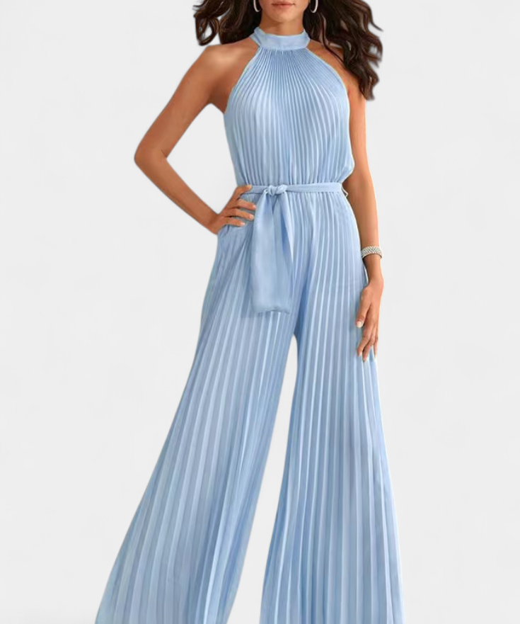Palazzo-Jumpsuit "Annemarie" – Plissé met Halsband