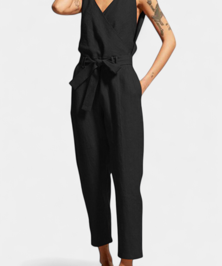 Combinaison en coton "Juliane" – Sans manches, col V