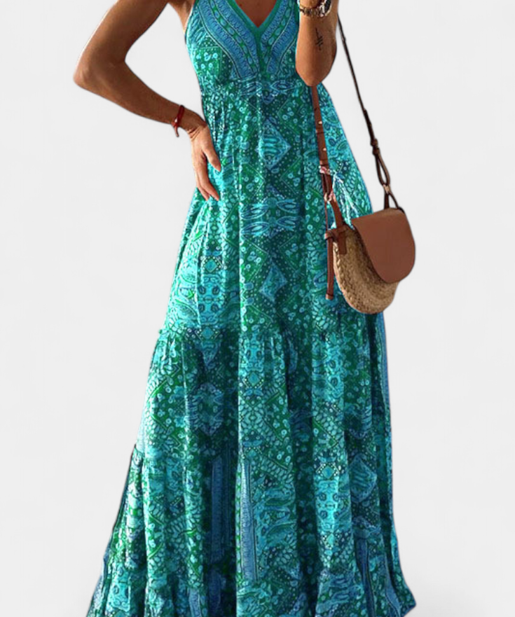 Robe Fleurie "Emmi" – Maxi à Fines Bretelles