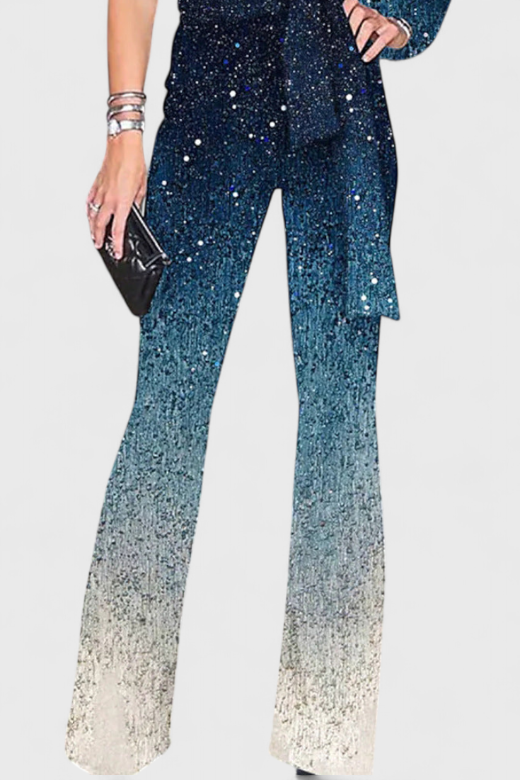 Asymmetrische Jumpsuit "Johanna" – Glitter Kleurverloop