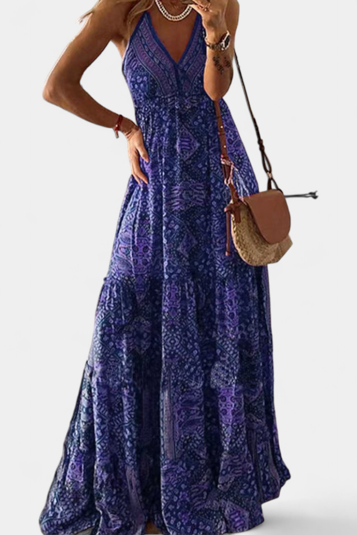 Robe Fleurie "Emmi" – Maxi à Fines Bretelles