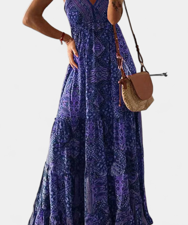 Robe Fleurie "Emmi" – Maxi à Fines Bretelles