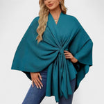 Poncho "Marlene" – Chic met Knoopdetail